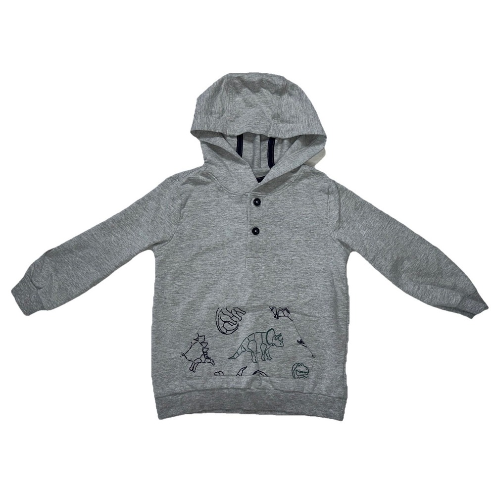 Tommy Bahama Hoodie Dinosaur Boys Youth Size 4T Pullover Shirt‎ Pocket Gray